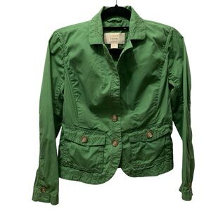 J. Crew Classic Twill Chino Jacket Weathered Broken In Green Womens Size Small